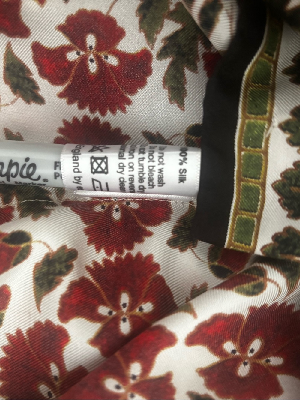 eskandar Red and Green Floral Cream Blouse size 0 - Picture 15 of 15